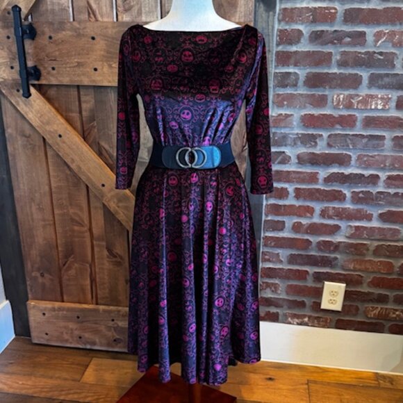 Disney Gothic Nightmare Before Christmas Skull Swing Dress Size Medium NWT - Picture 4 of 9